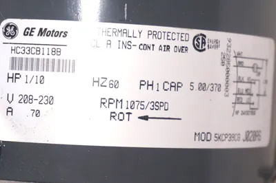 NEW GE HC33CB118B MOTOR 1/10HP 60HZ 1075RPM