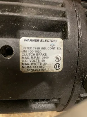 Warner Electric 5370-273-027 Clutch Brake w/ 1/2 HP Variable Speed DC Motor 90V