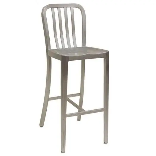 ARMLESS SLATBACK ALUMINUM BAR STOOL