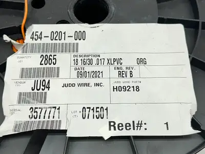 454-0201-000 | Judd Wire  18AWG Wire Style 1430 XLPVC 2865ft Coil 700ft REMAINING - New Other