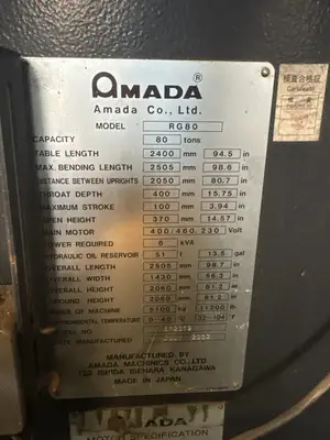 USED 2003 AMADA RG-80
