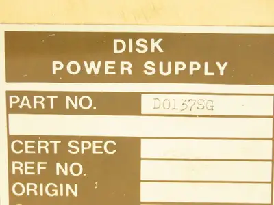 Foxboro D0137SG Disk Power Supply +24 +5 -5 VDC Output 120VAC Input