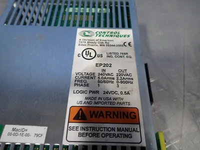 Used CONTROL TECHNIQUES EP202 Servo Drives Ohio US | HGR 24 #878547