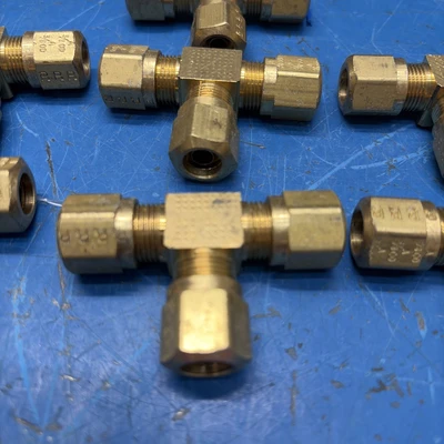 (7) Brass Tee Fittings 3/8 OD NNB Fast 🇺🇸 Shipping + Warranty