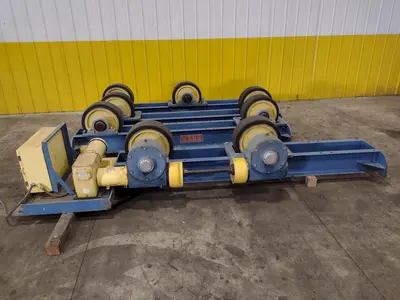 40 TON (80,000 LBS) x 15' WEBB MODEL R-500 POWERED TANK TURNING ROLLS; 1 DRIVE & 3 IDLERS