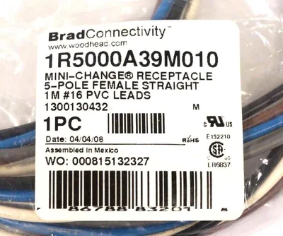 NEW BRAD CONNECTIVITY 1R5000A39M010 MINI CHANGE RECEPTACLE