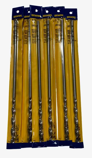 Irwin 5/16" x 280mm Extended Length Drills for Roofing 6 Pack