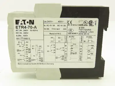 Eaton ETR4-70-A Timing Relay 24-240V AC/DC 0.05 Seconds To 100 Hours