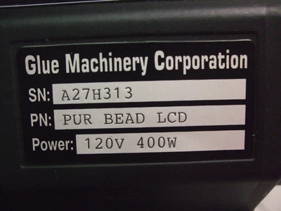 USED GLUE MACHINERY CORP. A27H313