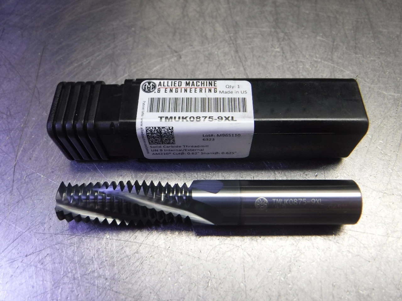 AMEC 7/8-9 UN 4 Flute Carbide Thread Mill 5/8" Shank TMUK0875-9XL (LOC720)