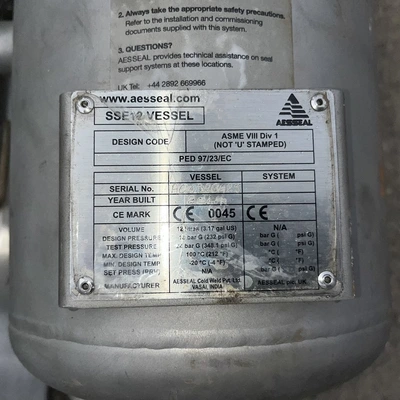 12L S/S Mechanical Seal Gas Pressurised Buffer Tank SSE 12
