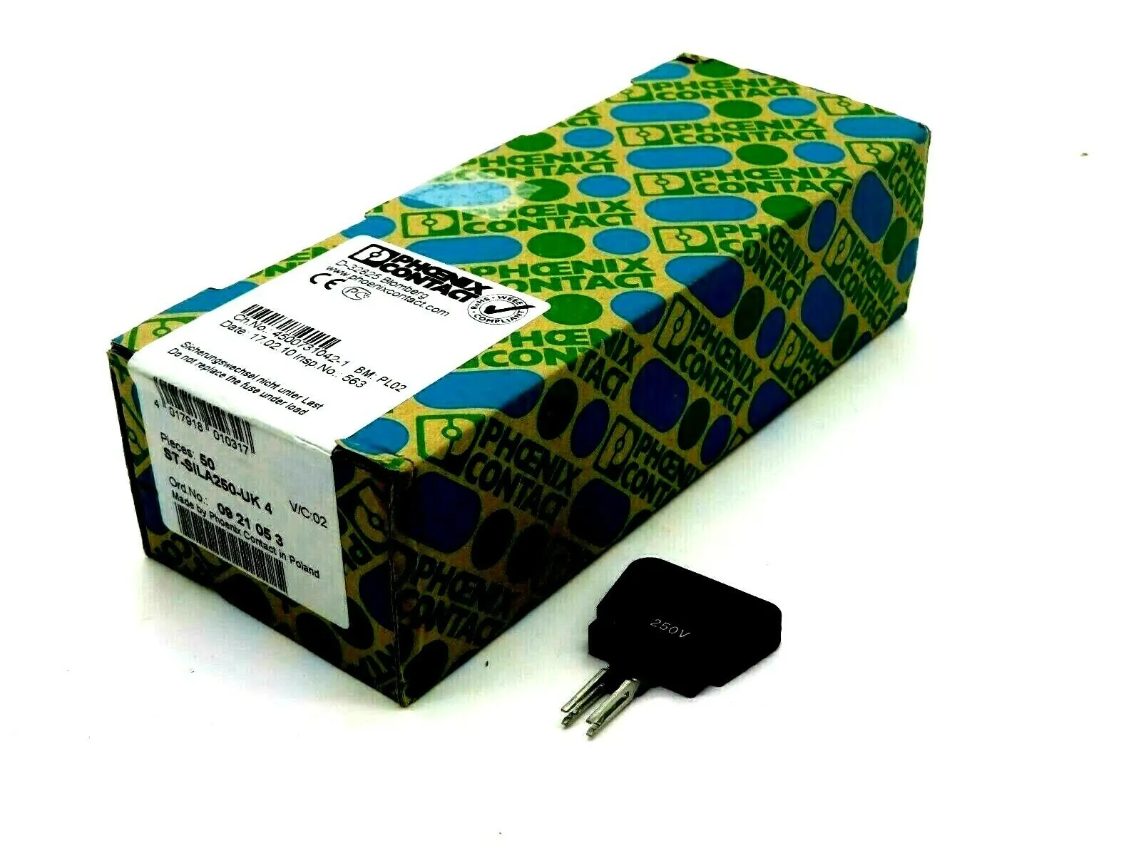 NEW 50 PCS. PHOENIX CONTACT ST-SILA250-UK4 FUSE PLUG 0921053