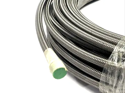 EN-7TW100BX | Danfoss  Weatherhead Stainless Steel Braided Hose -7 Size PTFE 30FT - New – Open box