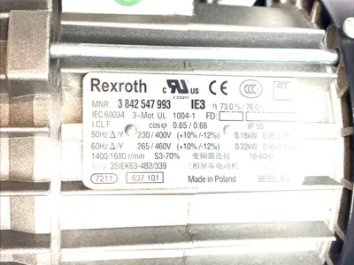 Used REXROTH THREE‑PHASE MOTOR 0.18‑0.22 KW A.C. Motors | Maverick Industrial Sales #1104138