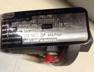 New | in-Stock CASHCO 1465PDF Valves/Fittings Indiana US | J&J Industrial Supply #514307