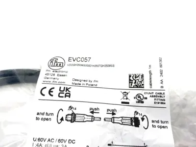 VDOGH050MSS0001H05STGH050MSS,EVC057 | Ifm EVC057 Double Ended Connection Cable M12 5-Pin VDOGH050MSS0001H05STGH050MSS - New