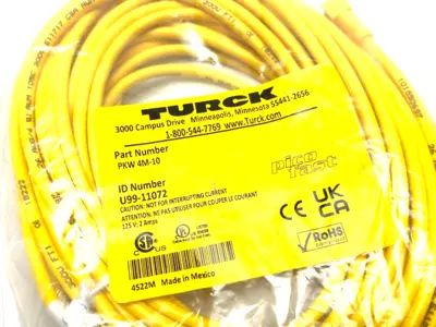 NEW TURCK PICOFAST SINGLE ENDED CORDSET M8 4-PIN FEMALE U99-11072