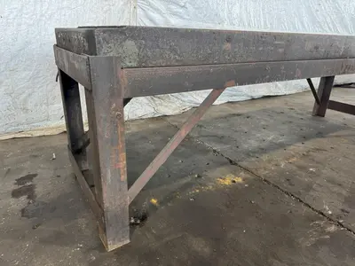 28" WIDE X 84" LONG T-SLOTTED TABLE WITH STAND. STOCK # 0344325