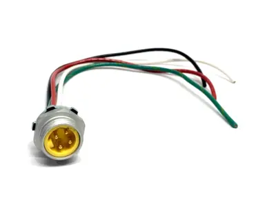 MIN-4MR-1-M20 | Mencom  Size I Receptacle 4-Pin Male 7/8"-16, M20 Mount 16AWG 10A - New – Open box