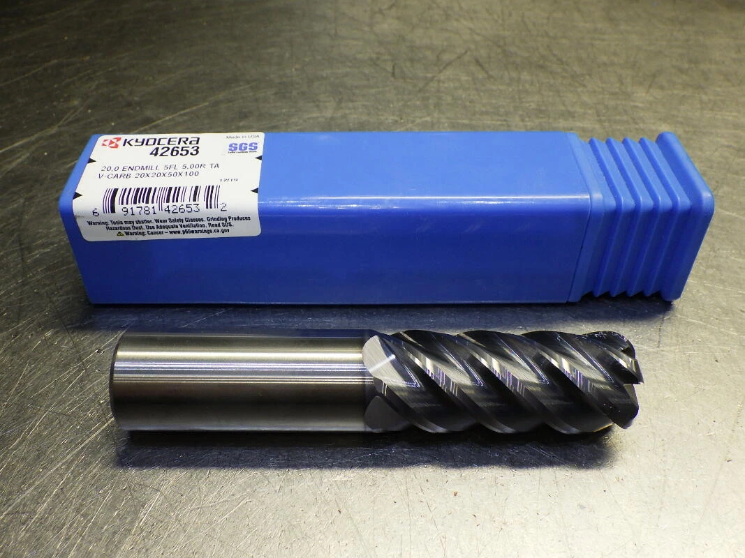 Kyocera / SGS 20mm 5 Flute Carbide Cr Endmill 20mm Shank 5mm R 42653 (LOC114)