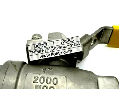 NEW FLO TITE T23SS BALL STEM VALVE 1" 316SS