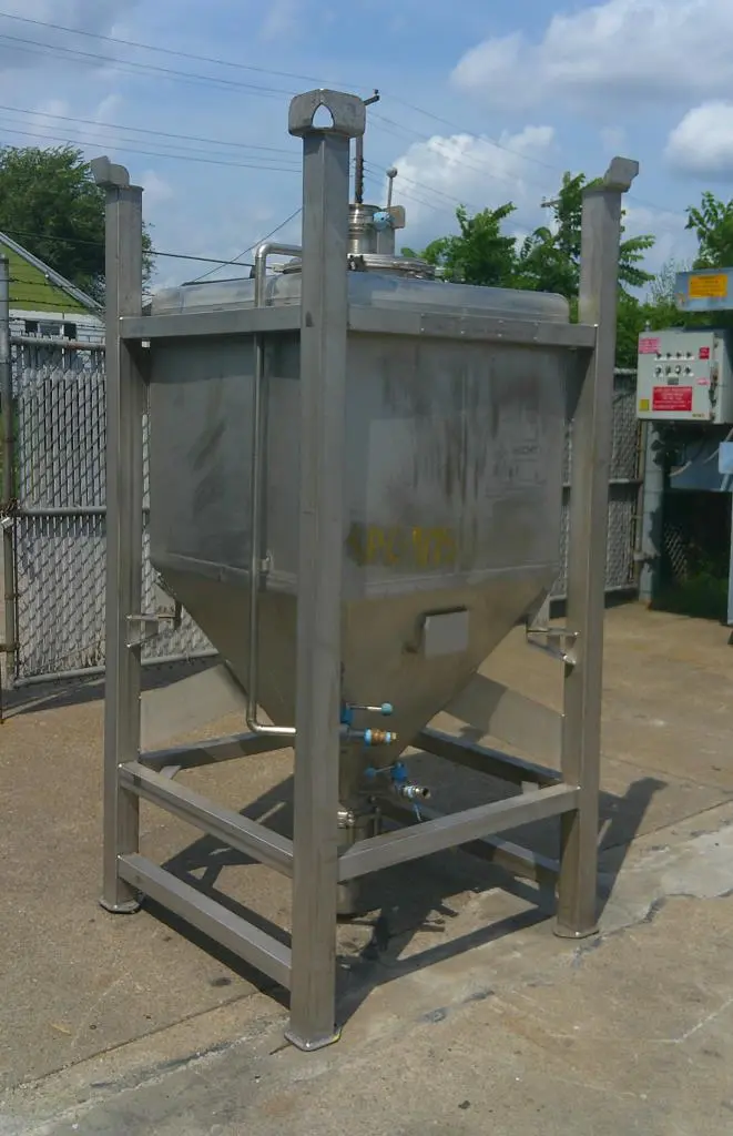 SPC9195  Tank 225 gallon Schafer Container Systems liquid tote, Stainless Steel