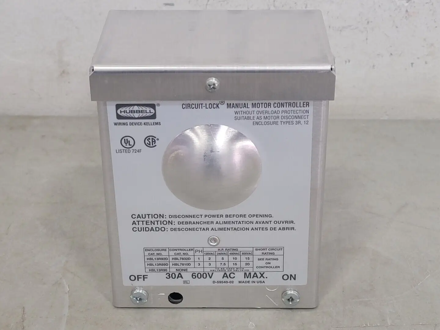 NEW HUBBELL HBL13R89D