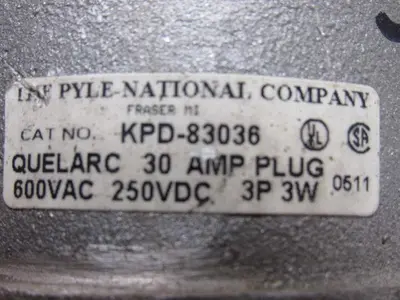 Pyle National KPD-83036KPD-83036 3 Wire 3 Pole 30 Amp Electric Plug