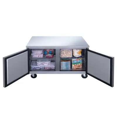 New | in-Stock Dukers New Dukers DUC48F 2-Door Undercounter Freezer in Stainless Steel Undercounter Freezers Illinois US | Falcon Restaurant Supply #1376256
