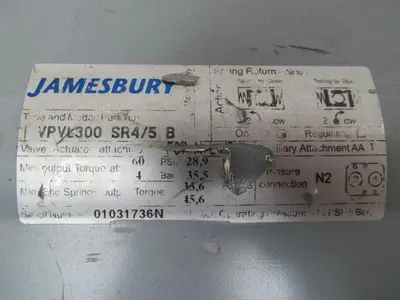 Jamesbury VPVL300-SR4/5-B Actuator w/PBM-1" Stainless Steel Valve 900 PSIG