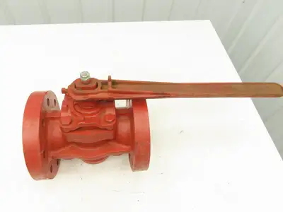 Rockwell Nordstrom 500 CWP 4 Plug Valve 4" Cast Iron 10" Flange 8 Hole W Wrench