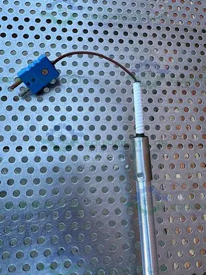 USED CHEMGLASS STAINLESS STEEL TEMPERATURE SENSOR 56 1/2" X 13 MM