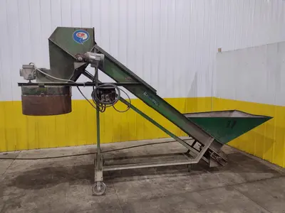 96" CP MFG MODEL #GC-100 "GLASSHOPPER" PORTABLE INCLINED CONVEYOR & GLASS CRUSHER: YOBRO #24416