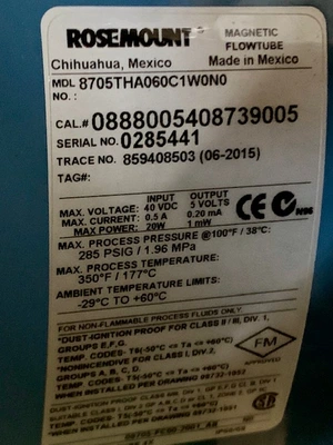 USED Rosemount 8705THA060C1W0N0