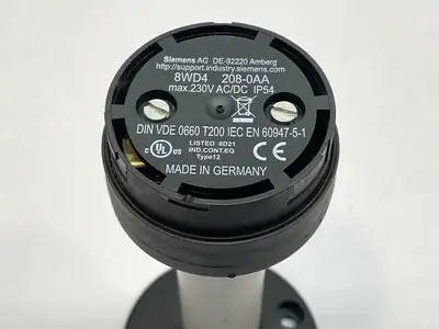 Used SIEMENS STACK LIGHT ELEMENT BASE MODULE 50MM BLACK W/ 4" POLE Light Source Equipment Michigan US | Maverick Industrial Sales #1091709