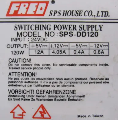NEW FRED SPS-DD120 SWITCHING POWER SUPPLY 24VDC 69-000-524 SPSDD120