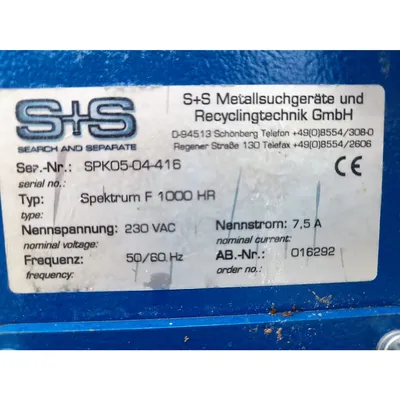 USED S+S METALLSUCHGERÄTE GMBH SPRKTRUM F 1000 HR
