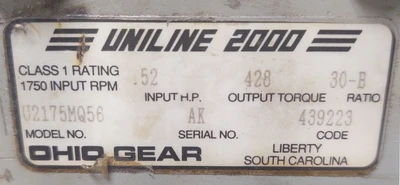 USED Ohio Gear U2175MQ56