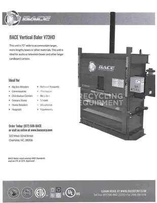 USED BACE V73HD VERTICAL