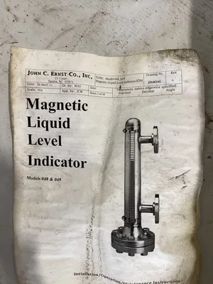 John C. Ernst 049 Magnetic Liquid Level Indicator NEW 049S6 2.00-47.00C J150332