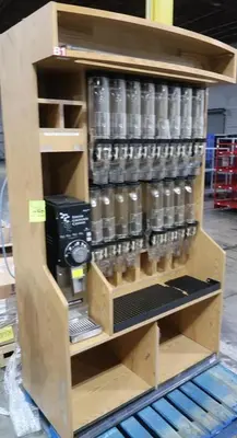 Bulk coffee station, w/ Grindmaster coffee grinder