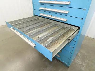Nu-Era Modular Tool Storage Cabinet 10 Drawer 45x28x61" Stanley Vidmar Blue