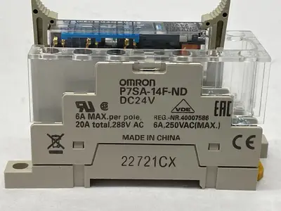 USED OMRON 24VDC SAFETY RELAY 5PST-NO SPST-NC W/ P7SA-14F-ND SOCKET/BASE