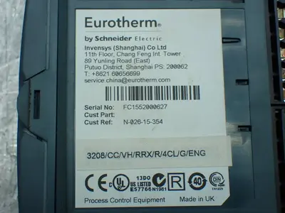USED EUROTHERM 3208/CC/VH/RRX/R/4CL/G/ENG