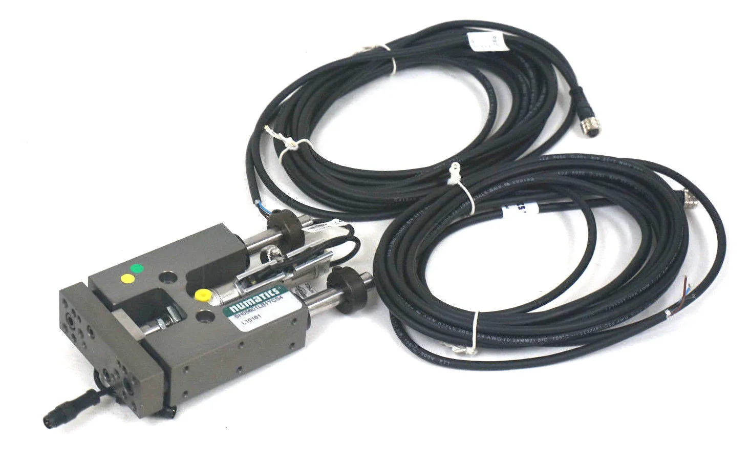 NEW NUMATICS SH05601LB1YCS4 LINEAR SLIDE W / 2 PXCST CABLES