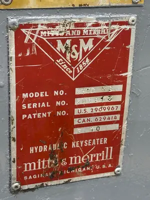 2" X 15" MITTS & MERRILL MODEL #3HYD-KS HYDRAULIC KEY CUTTER BROACH KEYSEATER: YOBRO #24172