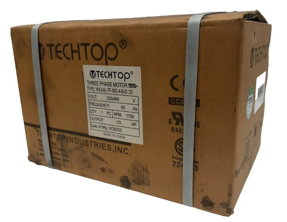 NEW TECHTOP WX3-AL-TF-56C-4-B-D-.33 MOTOR 1/3HP 230/460V WX3-ALTF56C4BD33