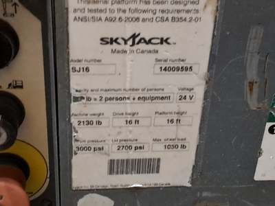 USED 2016 Skyjack SJ16