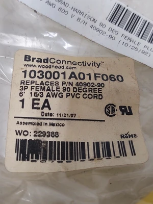 NEW Woodhead 103000A01F120