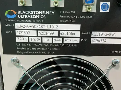 Used BLACKSTONENEY ULTRASONICS ND2404048TU1B2 Parts Washers Ohio US | HGR 24 #1568458